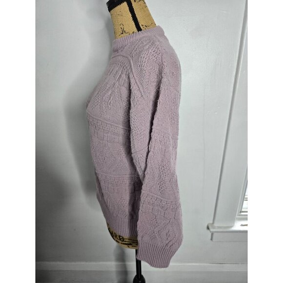 Vintage Girls Lilac Purple Geometric Crewneck Sweater - Picture 2 of 12